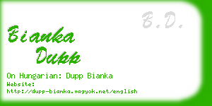 bianka dupp business card